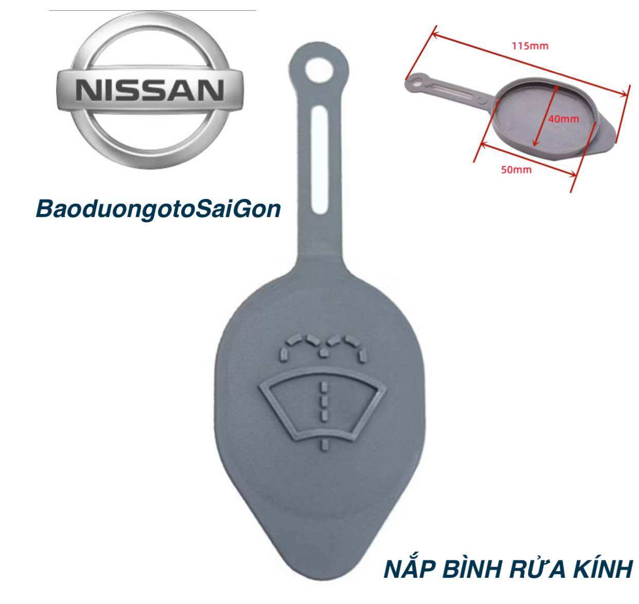 Nắp bình rửa kính Nissan 115mm 50mm 40mm