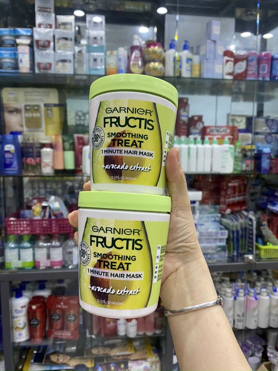 [Hcm]Kem Ủ Giúp Mượt Tóc Garnier Fructis Smoothing Treat 1 Minute Hair Mask + Avocado Extract 400Ml