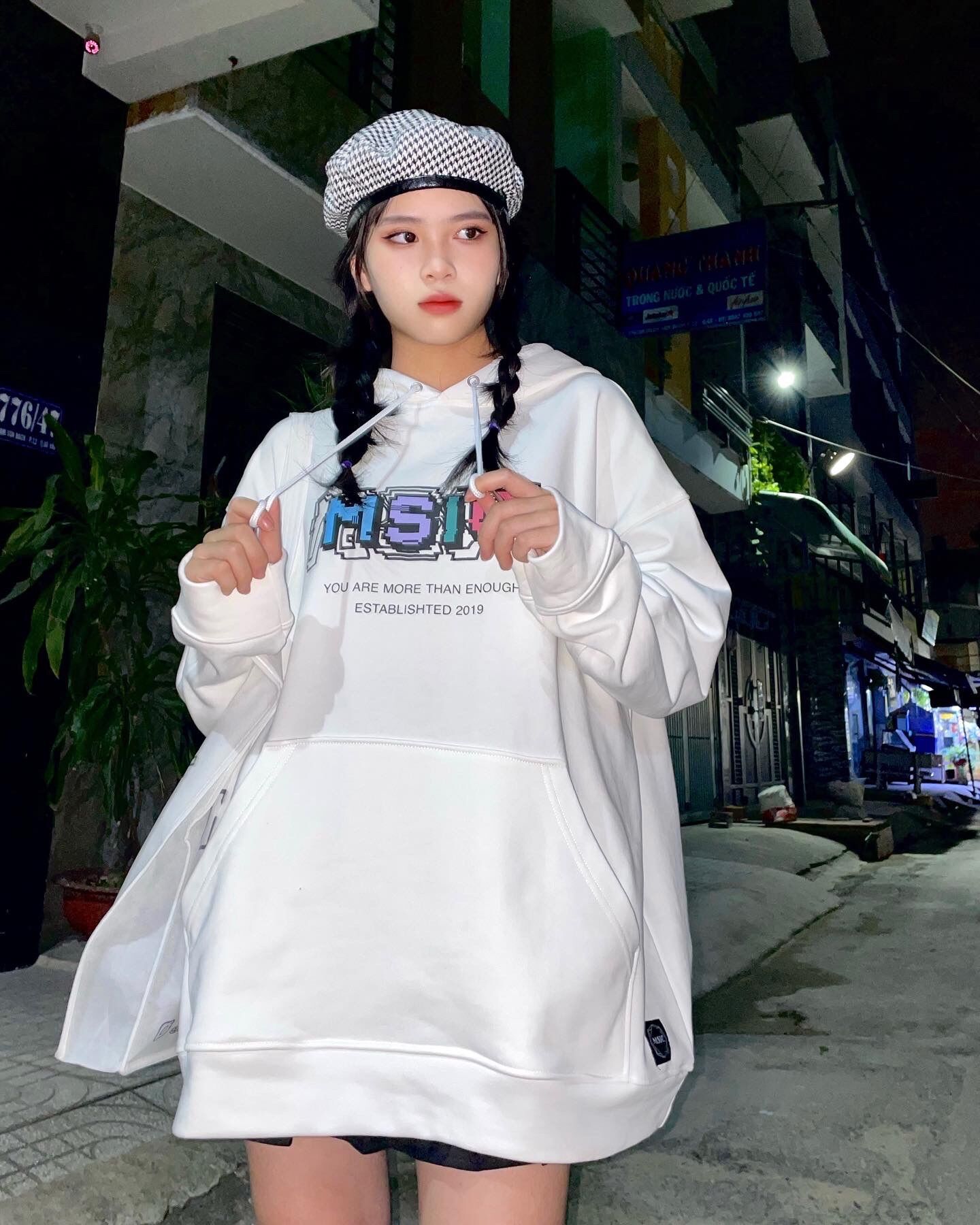 Áo Khoác Hoodie Yamte Trắng