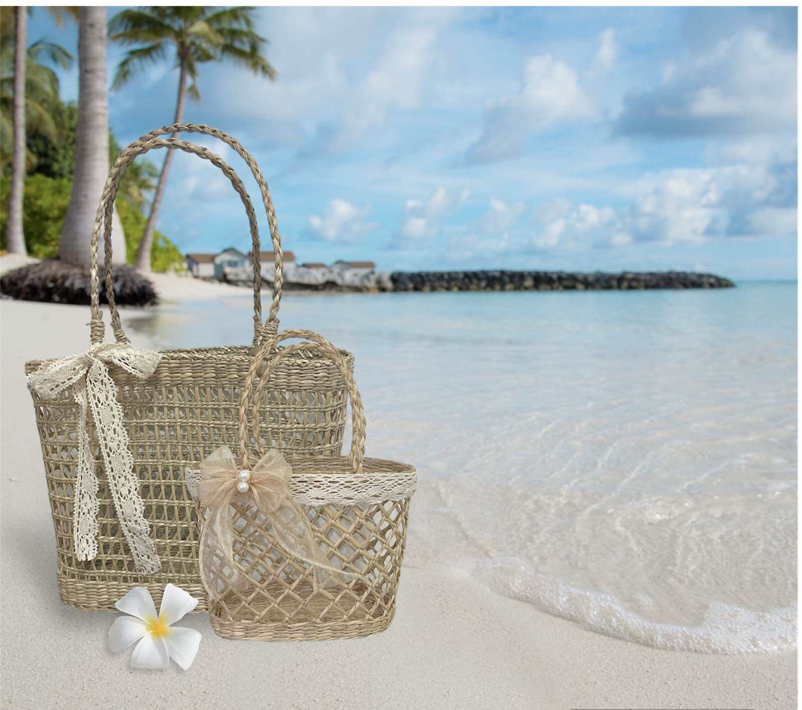 Túi cói lục bình đi biển, phụ kiện chụp hình, du lịch.