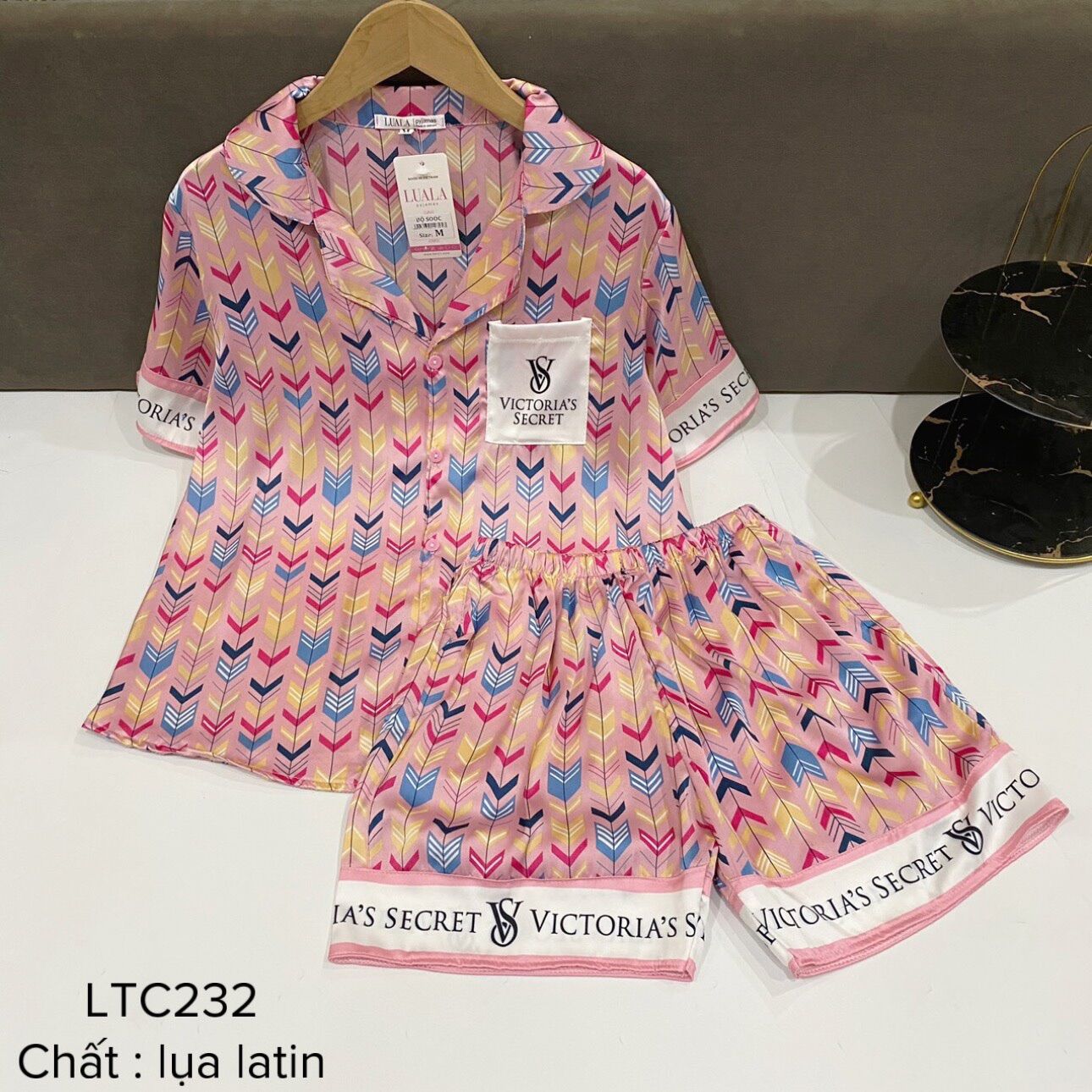 Pijama quần đùi đồ mặc nhà mới chất lụa latin thoải mái