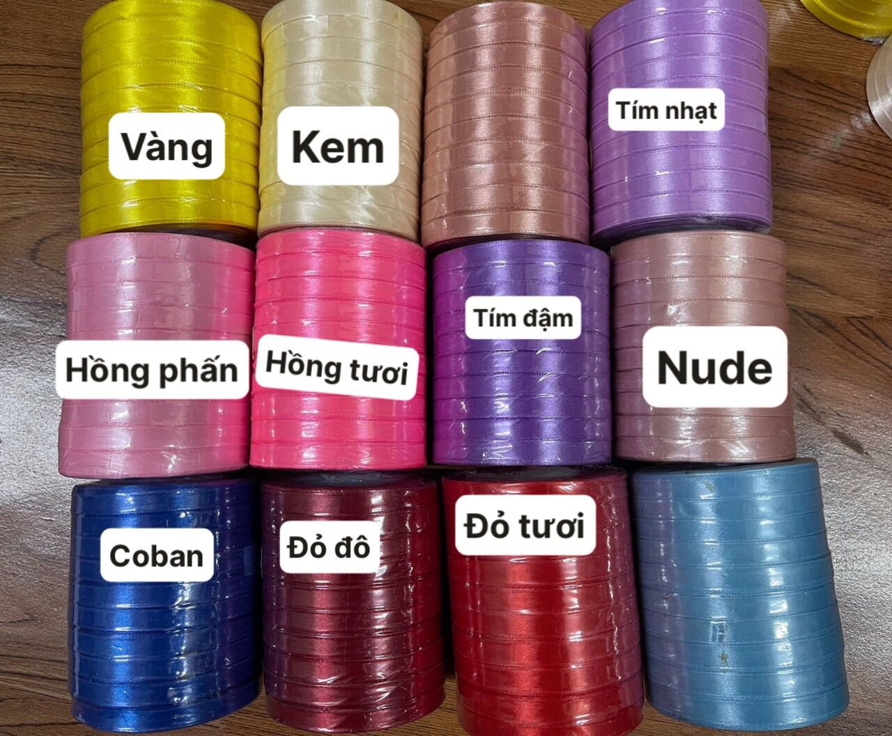 Ruy băng lụa trơn bảng 1cm