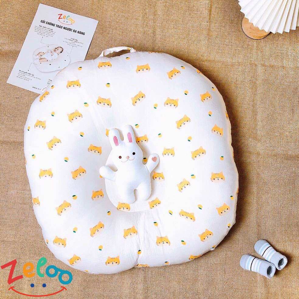 Gối chống trào ngược cotton lụa đẹp cho bé yêu