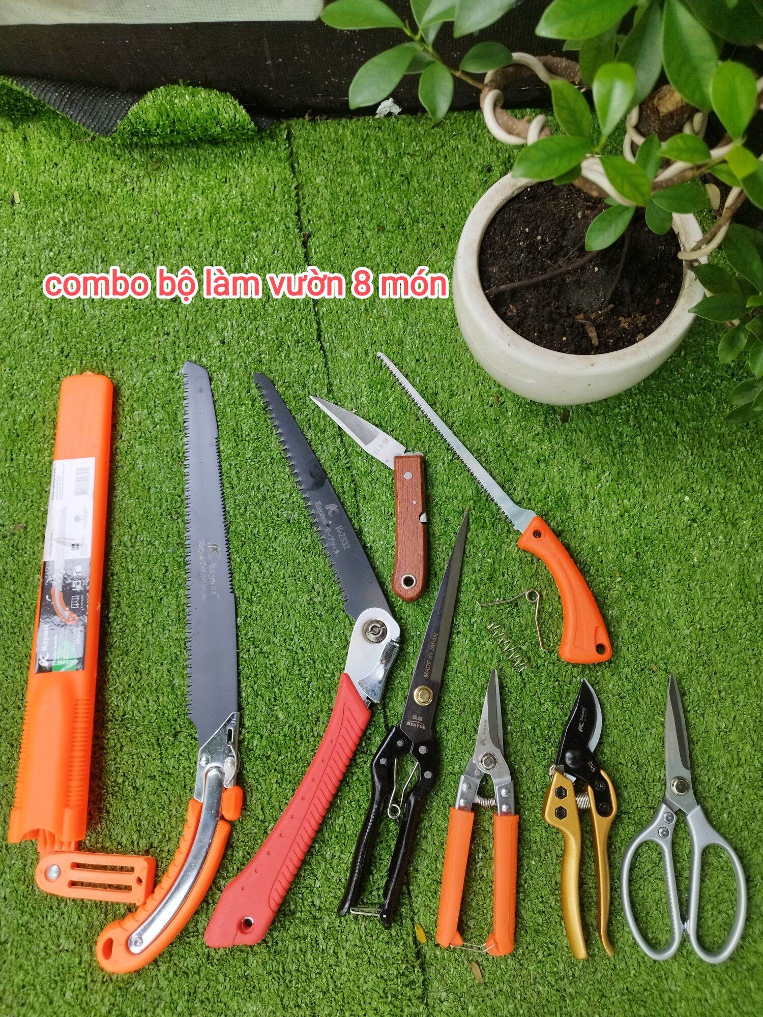 Combo bộ làm vườn kéo cưa 8 món