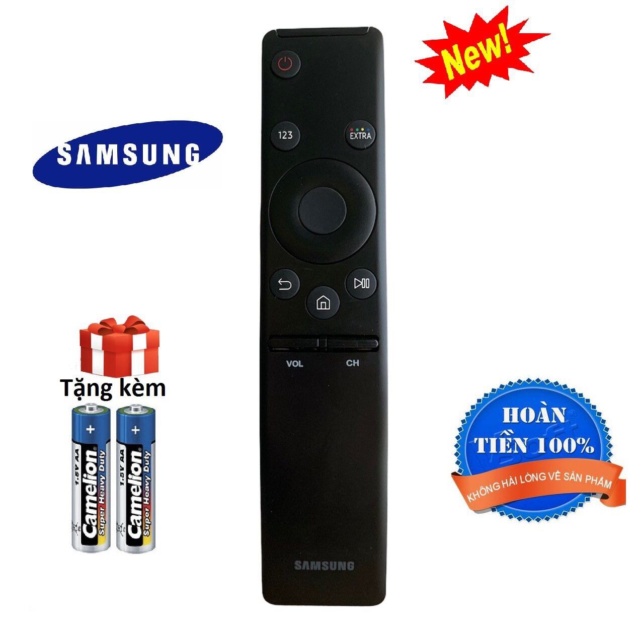 Bảng giá Điều khiển tivi Samsung Smart UA 32 40 43 49 50 55 QA65 4K KU NU RU Smart QLED - Hàng tốt [ tặng kèm pin ]