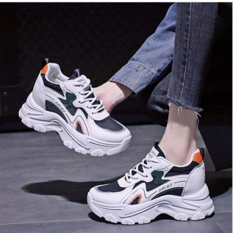 Giày Sneaker Nữ Thể Thao Độn Đế Cao 7cm , Đế Độn Có Thể Tháo Rời