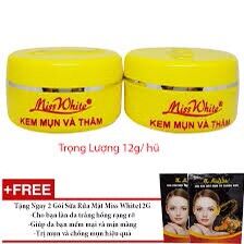 [Hcm]Combo 2 Hộp Kem Mụn Ngừa Thâm Miss White 12G + Tặng Sữa Rửa Mặt Miss White