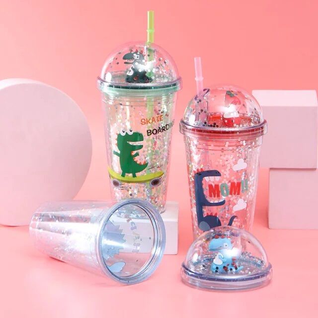 Bình Đựng Nước Khủng Long 3D Cute 500ml Cho Bé Chăm Uống Nước