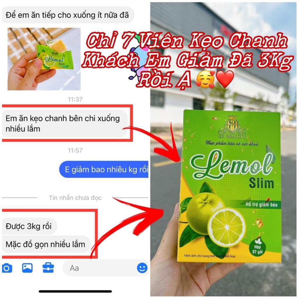 Kẹo Chanh Giảm Cân Lemol Slim EZ Beauty, Lime slim Hộp 7gói