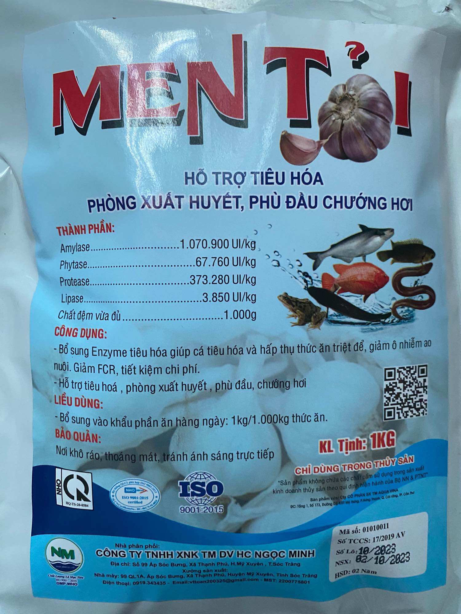 Men Tỏi 1kg Hỗ trợ phòng tri bệnh cho Lươn, ếch, cá...