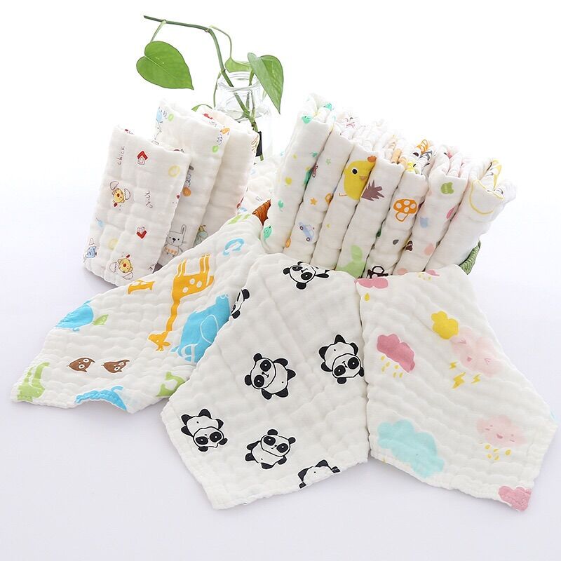 Set 5 khăn sữa xo 6 lớp loại 1 cho bé trai / bé gái