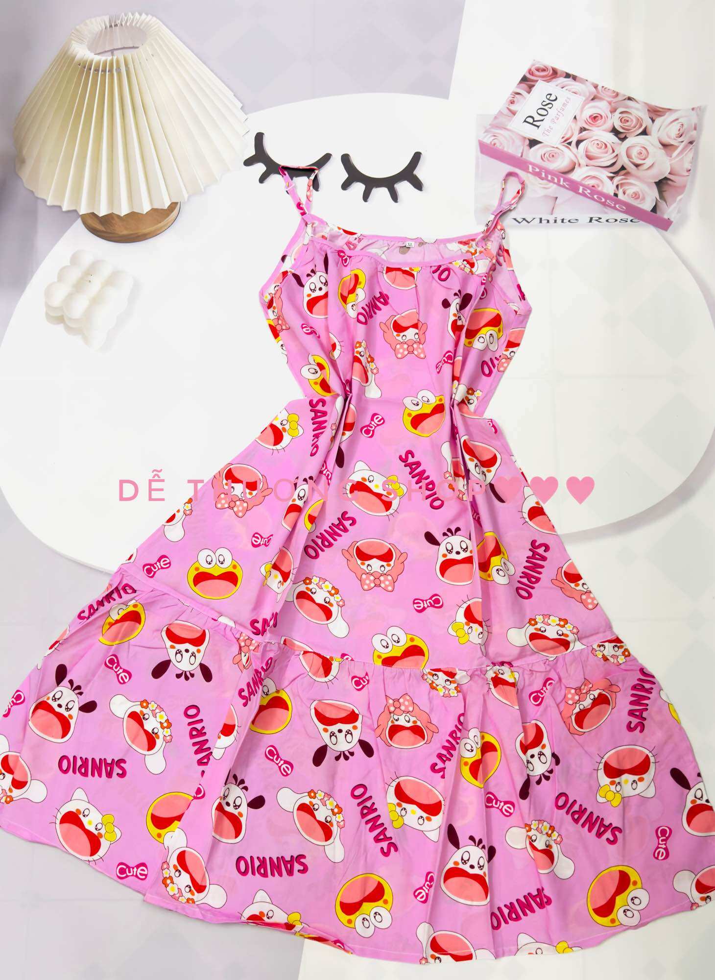 Đầm dây nhuyễn đuôi cá tôn lanh size XL(56-70kg)
