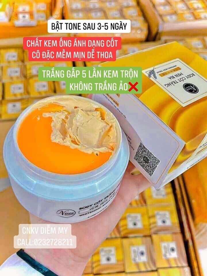 chính hãng _có hộp đàng hoàng _ body cốt trắng men bia (7912) _ thích trắng nhiều qua e , chất kem đặt