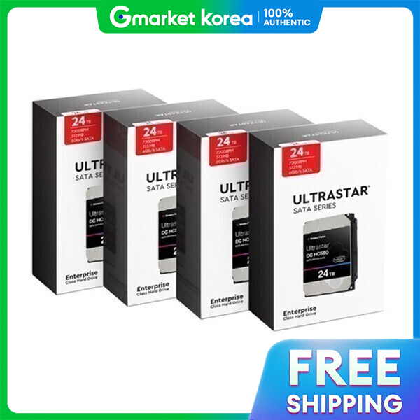 WD | Wd Ultrastar Dc Hc580 Box Package 7200/512m Wuh722424Ale6L4 24Tb (24Tb X 4) (4-Pack) +Genuine+ Giá 99,999,999 Đồng*Miễn phí vận chuyển