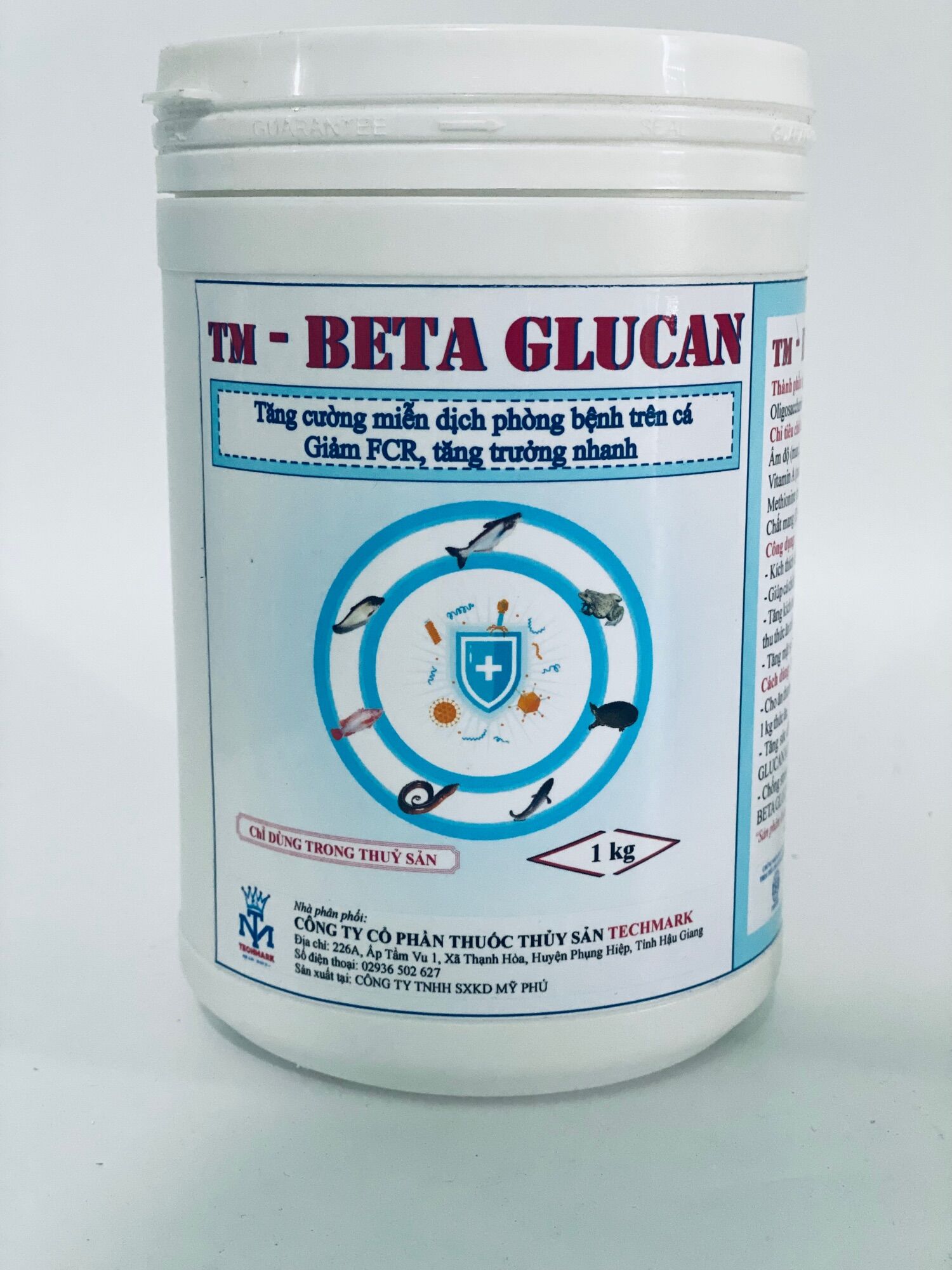 Beta glucan giúp tăng đề kháng cho cá, lươn, ếch, baba,…..lon 500g