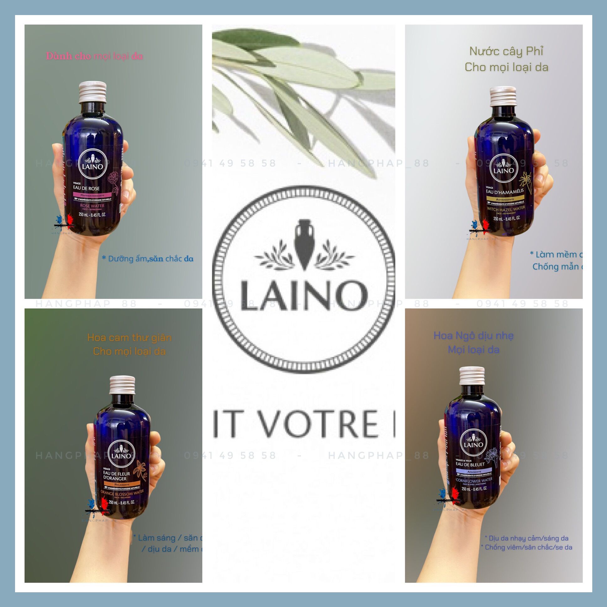 Nước hoa Hồng Laino Pháp 250ml