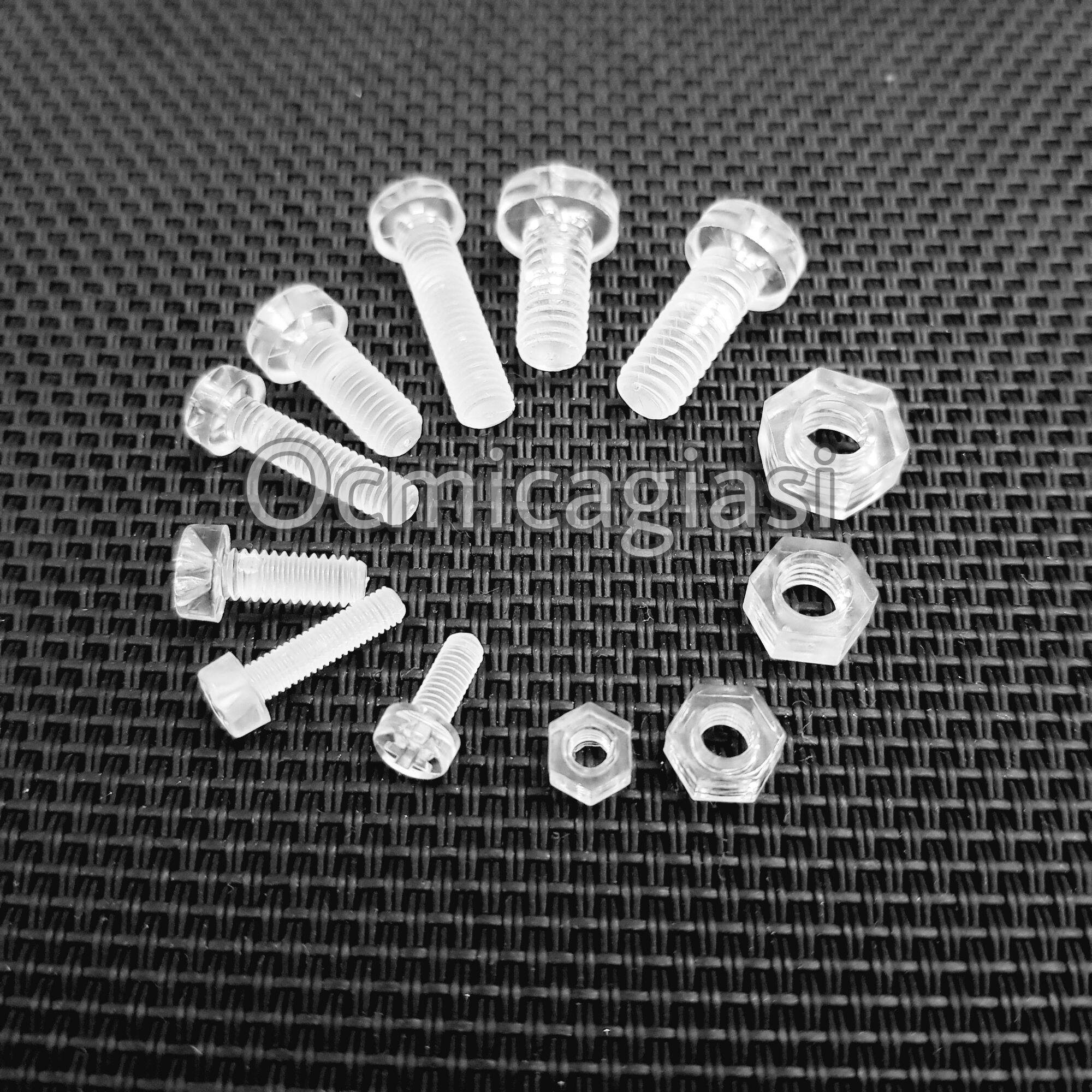 Combo 50 ốc mica, pc M3*8 vặn vít trong suốt
