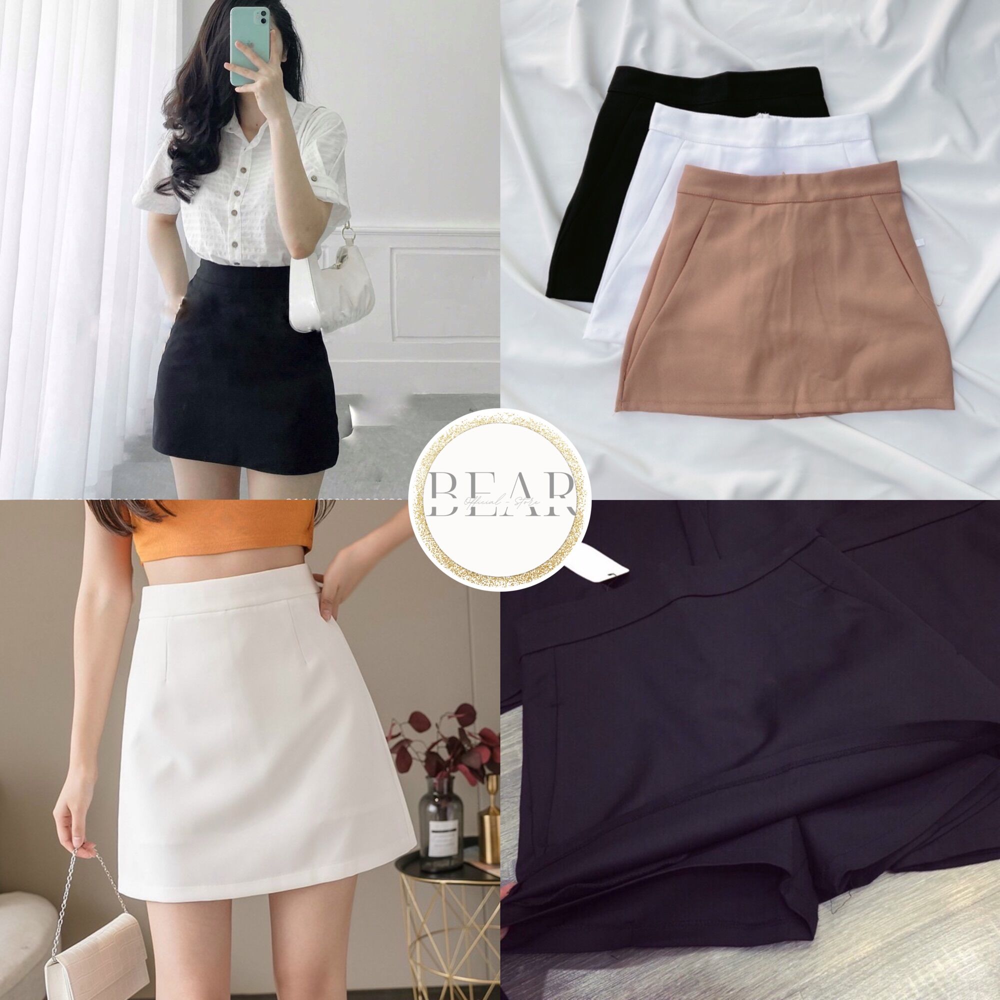 Chân váy nữ dáng chữ a style công sở 🎀 | bear.story