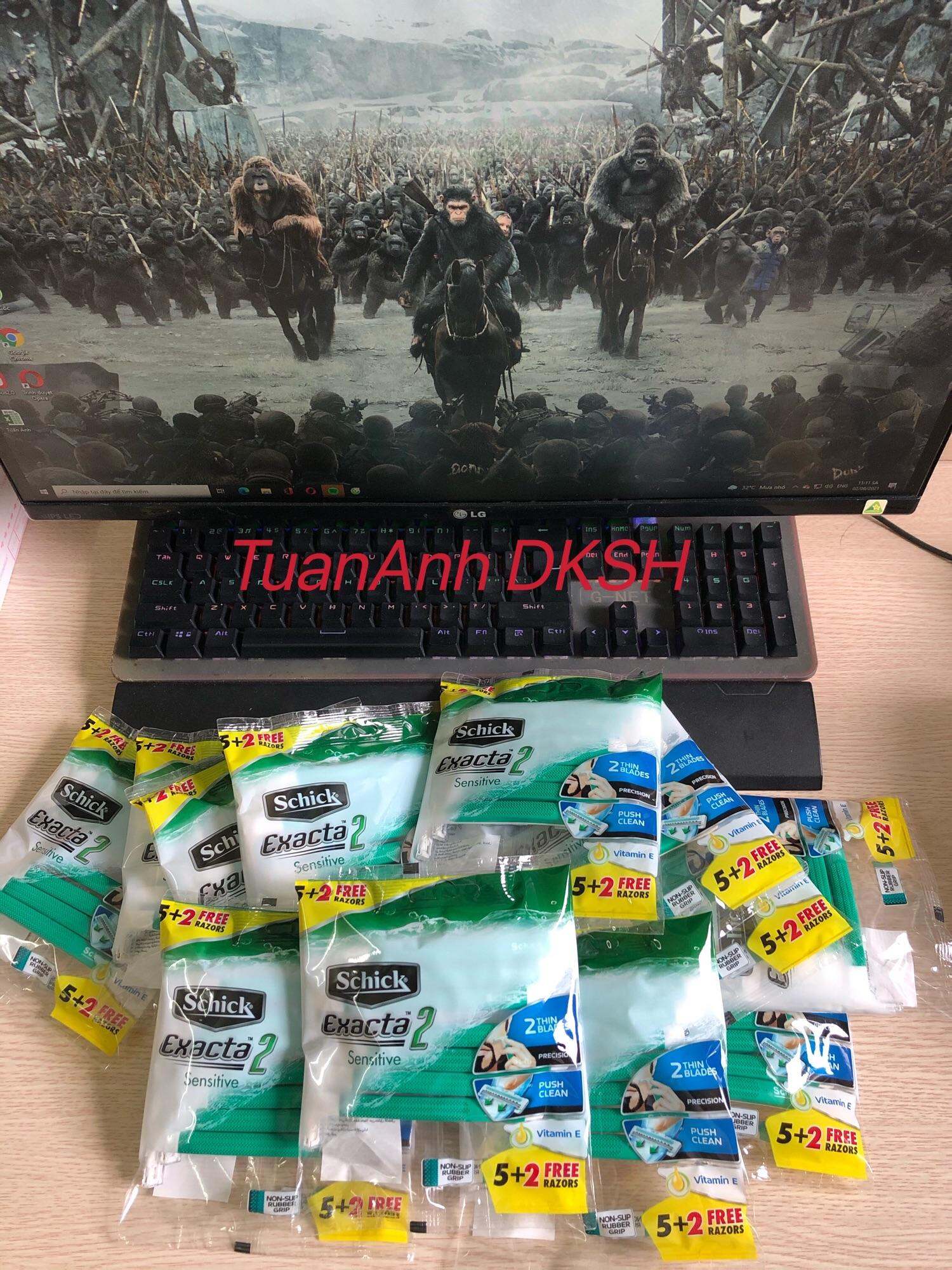 Dao Cạo Râu Schick Exacta2 For Sensitive Skin Mỹ 5+2 cây - Hàng chính hãng DKSH Việt Nam