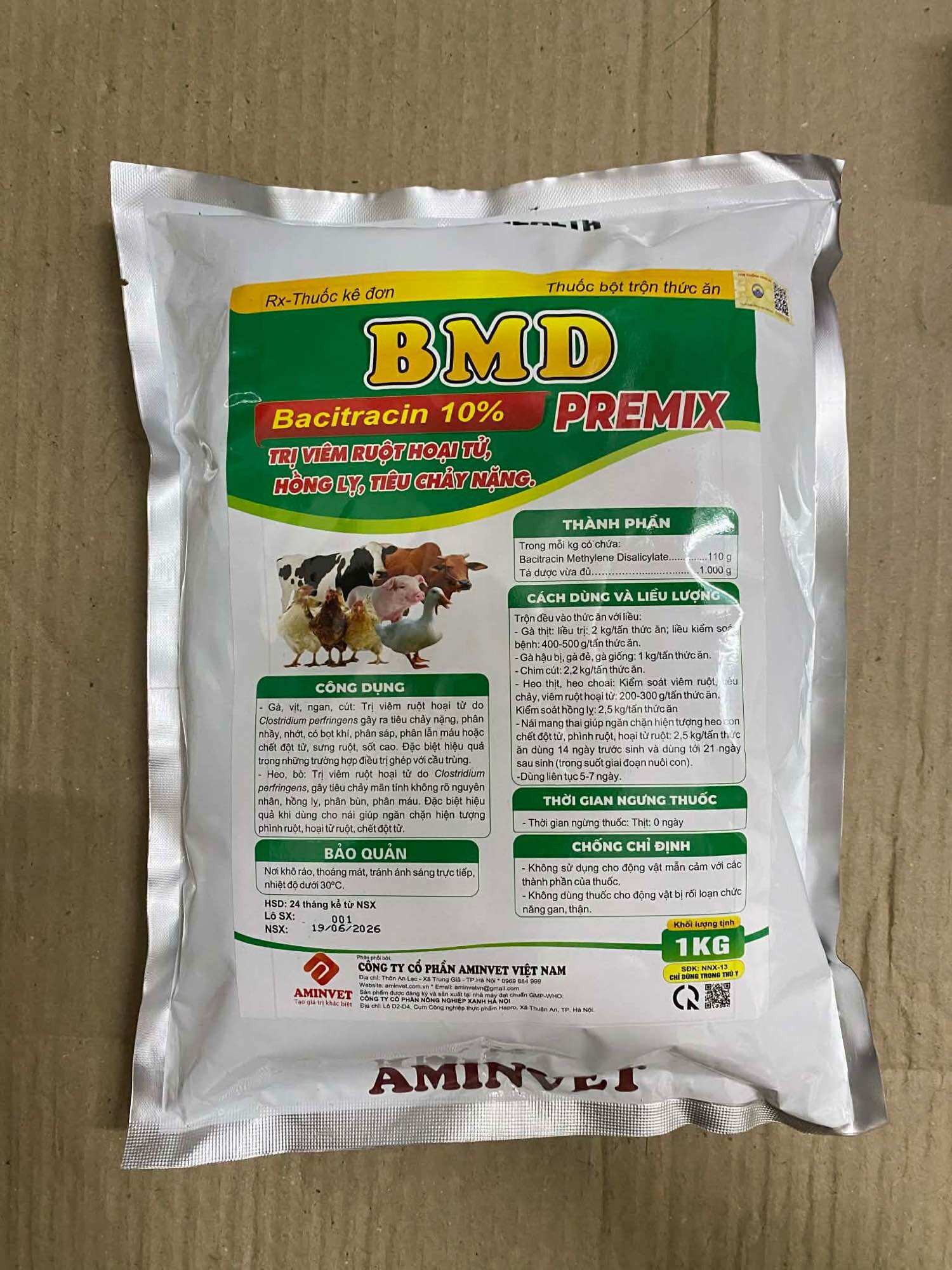 BMD Đặc Trị Viêm Ruột Hoại Tử, tiêu chảy, hồng lỵ…lợn gà trâu bò