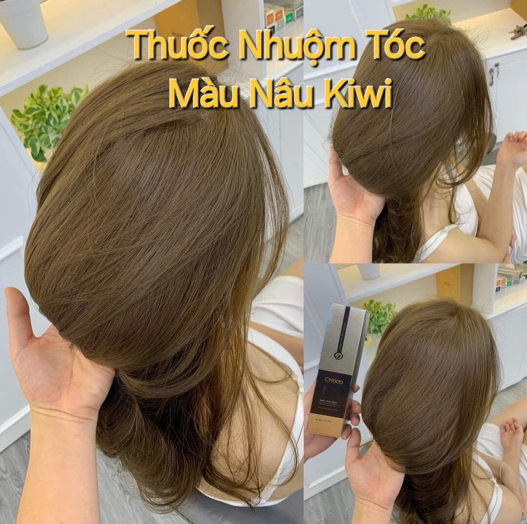 Thuốc nhuộm tóc màu Nâu kiwi (Kèm oxi và găng tay)