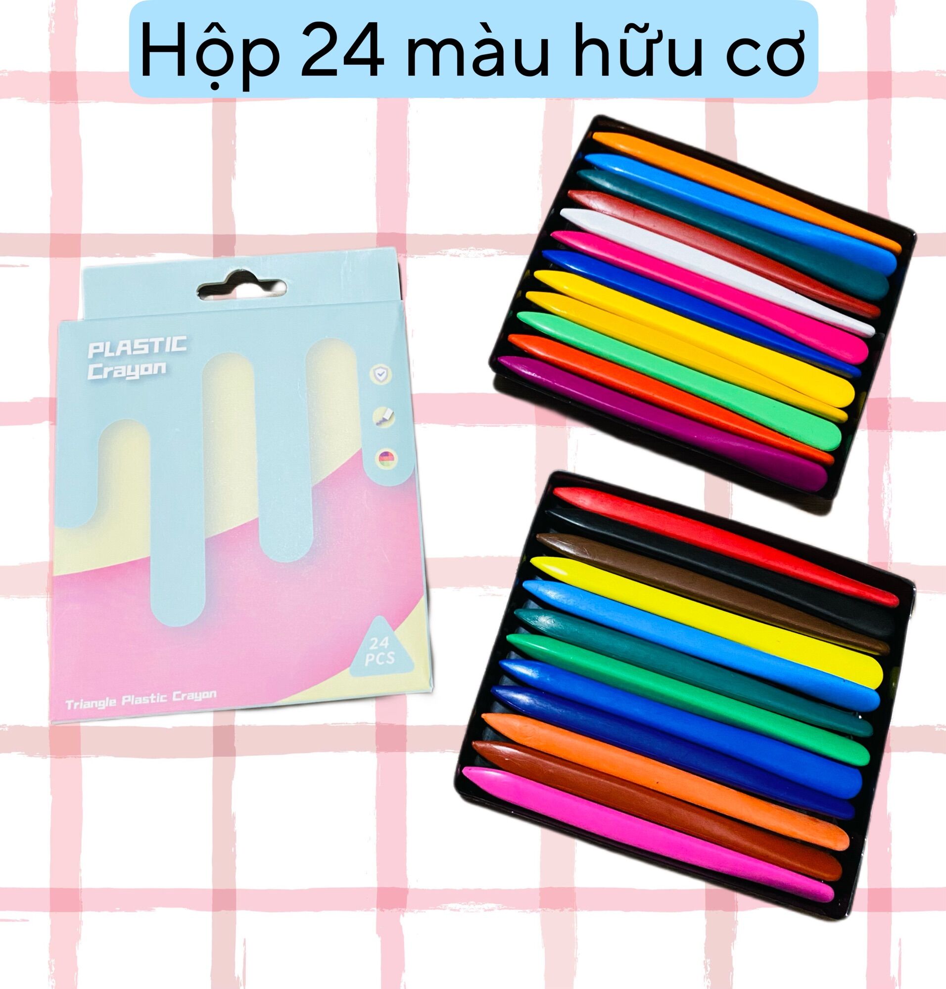 Hộp sáp màu hữu cơ (12-24-36 màu) cho bé tập tô vẽ tranh
