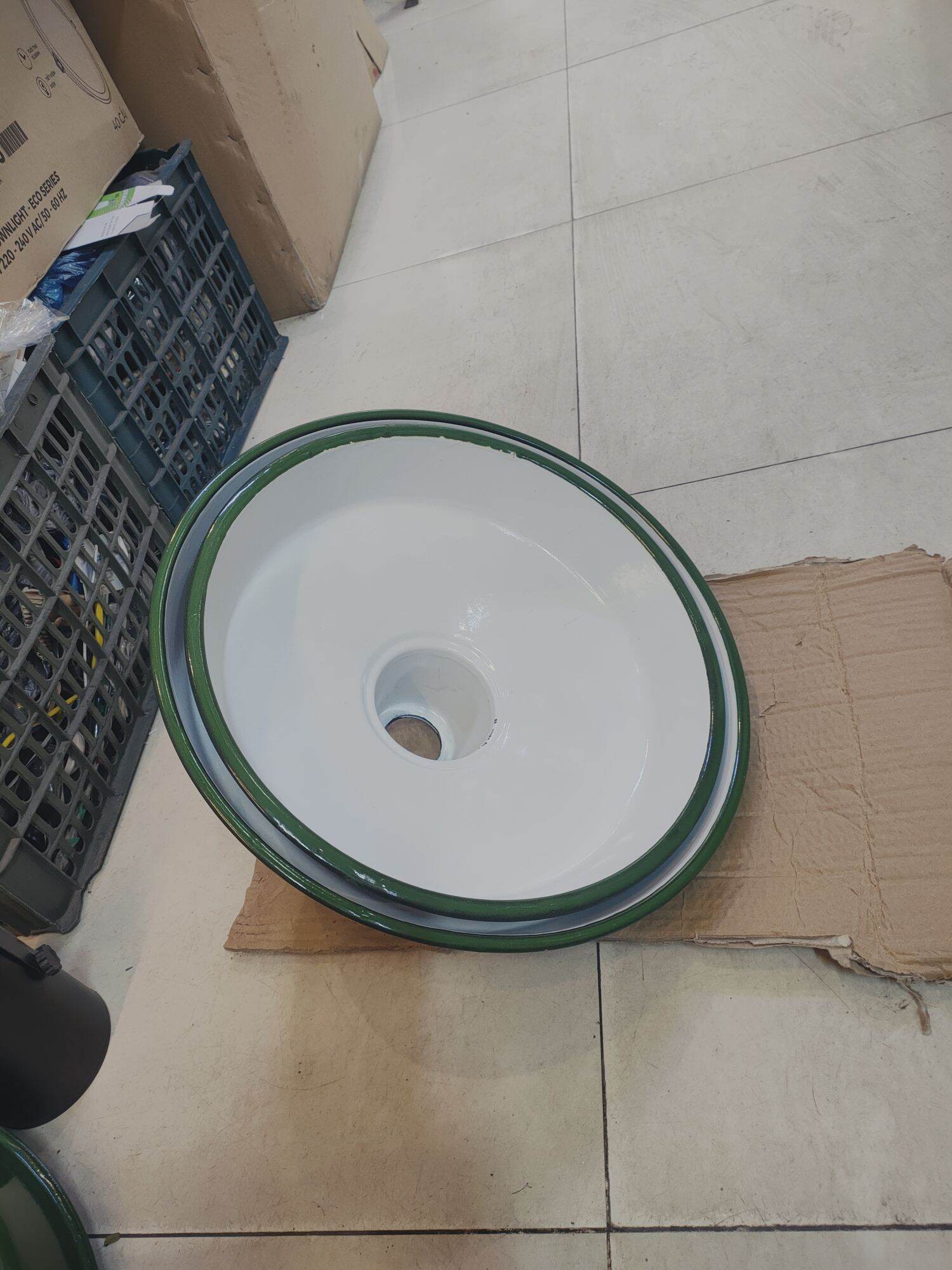 Đèn chao thả tráng men xanh d36-40cm đui E27