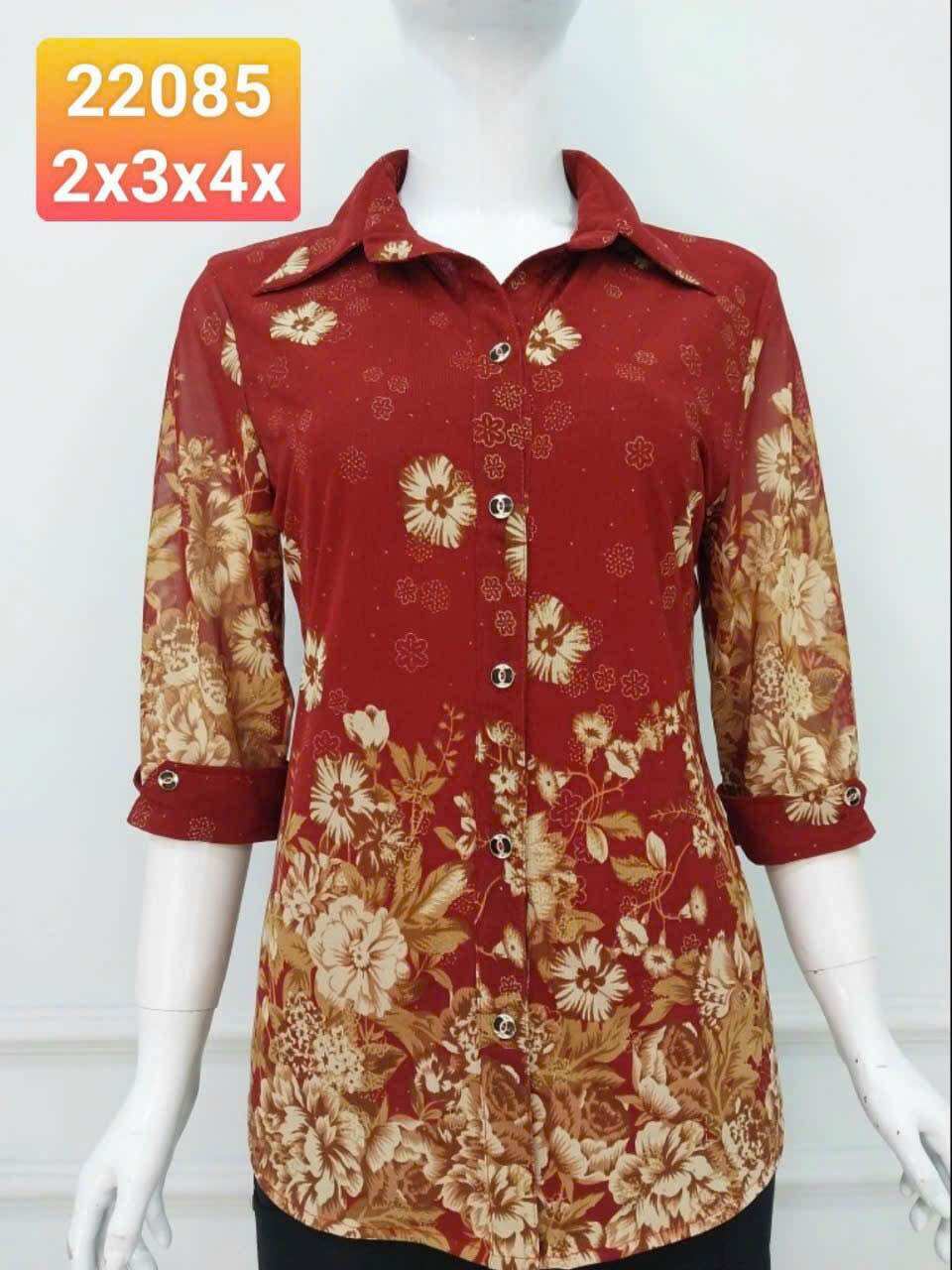 Áo sơ mi nữ voan thun lưới 45-70kg