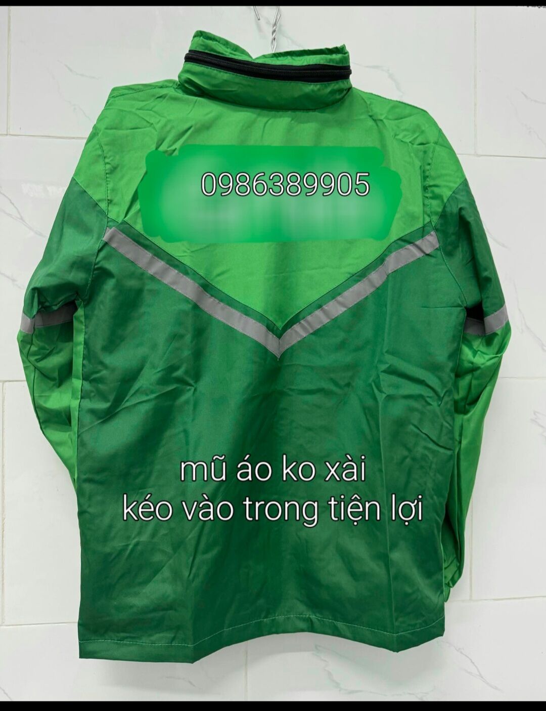 Áo khoác grabb đời mới tay bo thun ( Size 45  _120 kg )