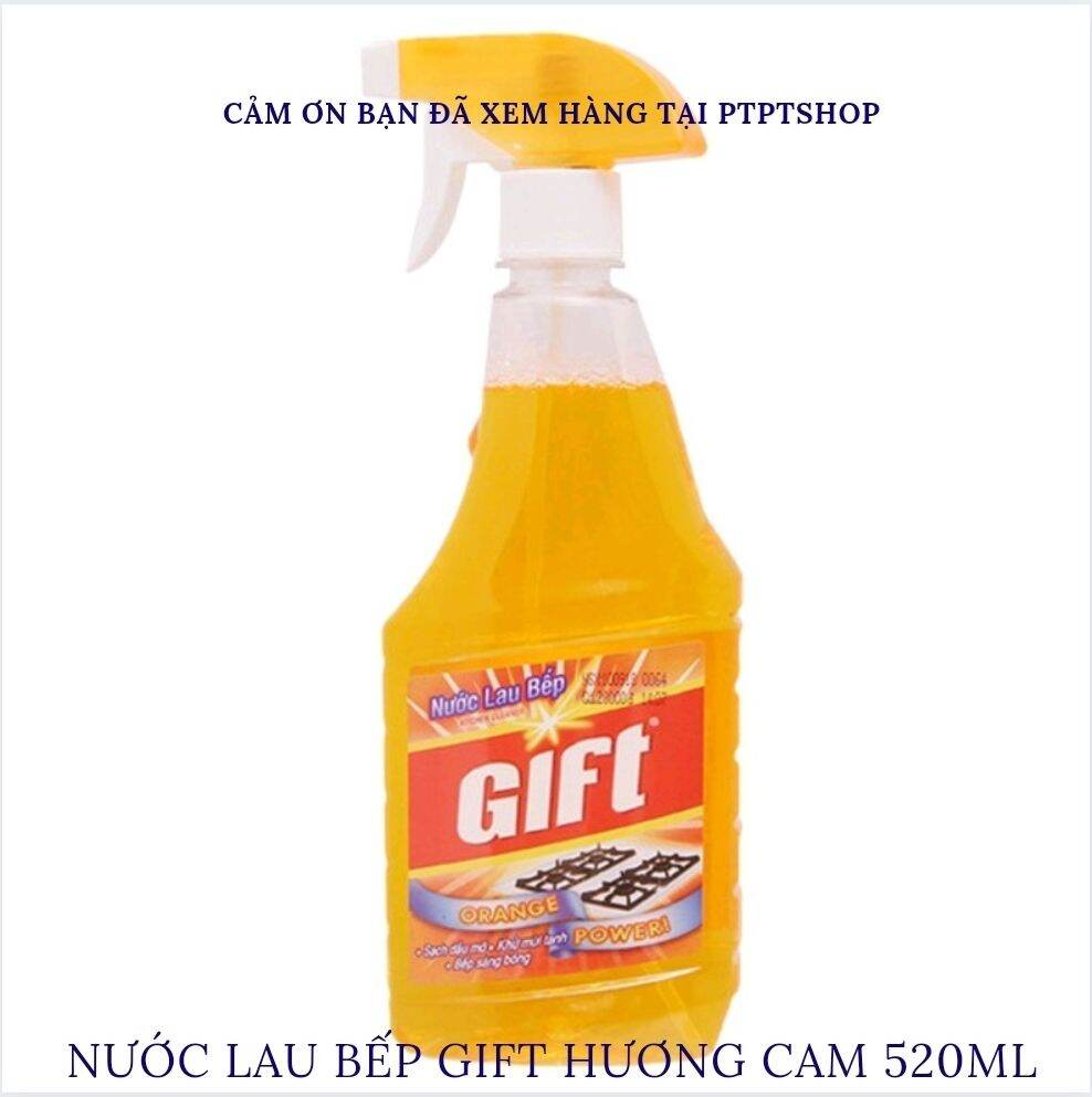 Nước lau bếp sáng bóng gift 520ml hương cam