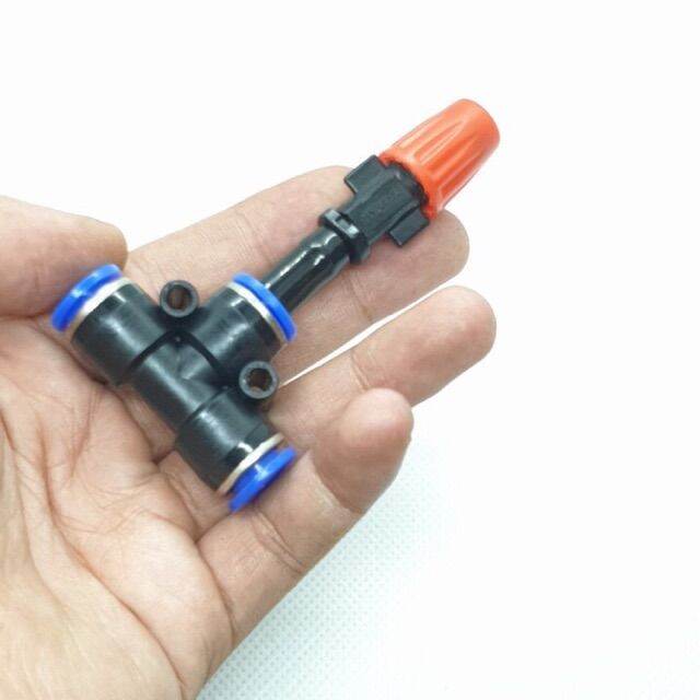 Béc đồng đơn 1 hướng kèm tê nối nhanh 8mm,phun sương tưới cây tưới lan