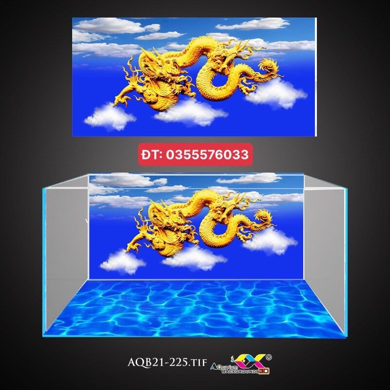 Tranh 3D dán hồ cá siêu đẹp và nét, có keo sẵn trên bề mặt, có thể làm theo kích thước yêu cầu (mã AQB21-225)