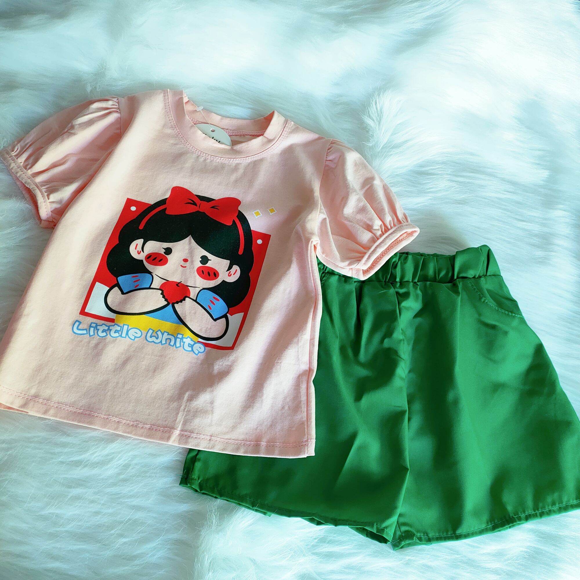 Đồ bộ bé gái chất cotton tàu mềm mát size
