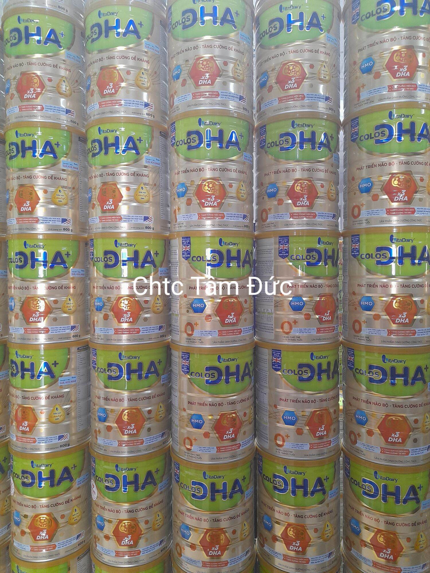 Lon sữa 800g colos dha 0+ và 1+ vitadairy