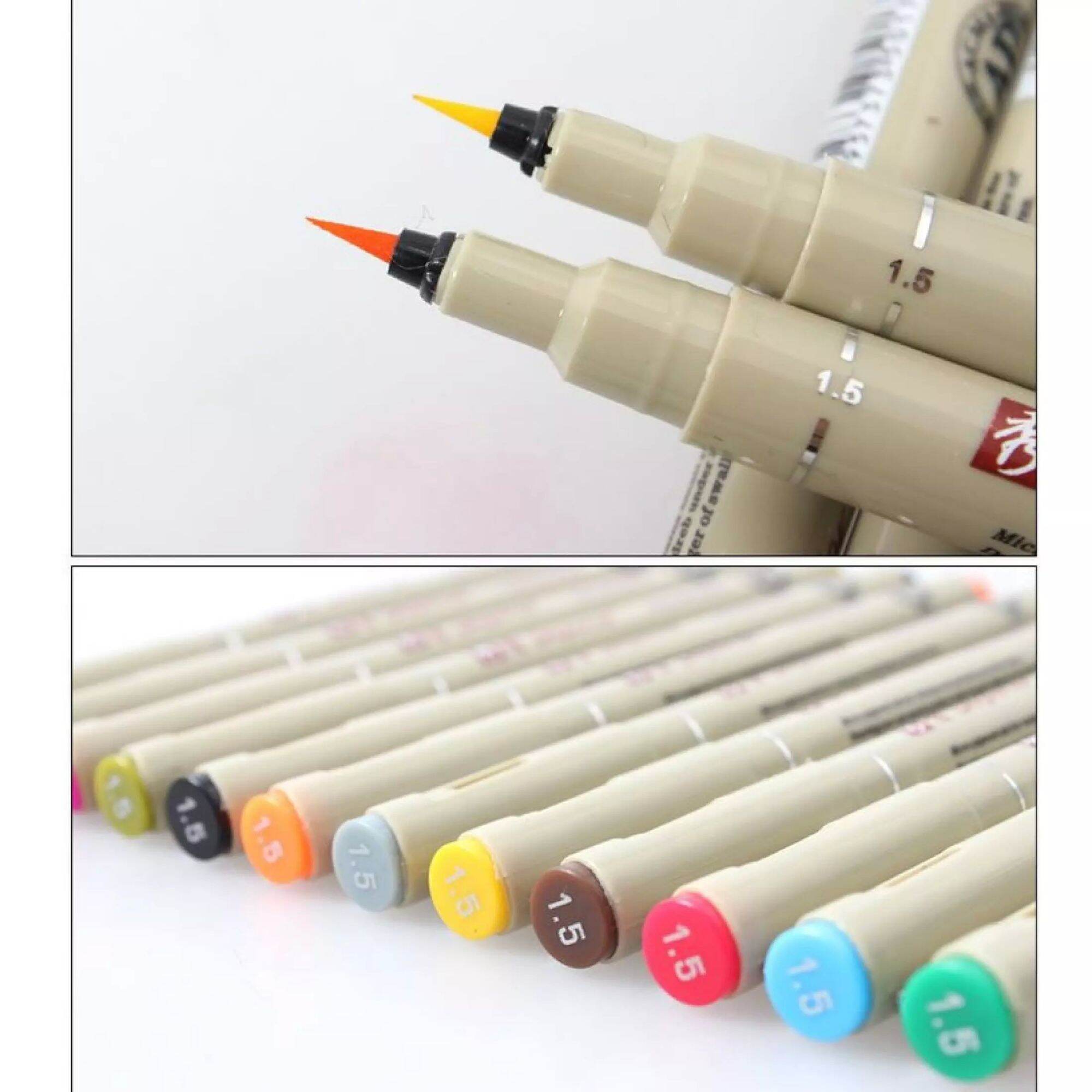 Bộ 12 bút Brush Superior line đi nét nhiều màu cao cấp vẽ calligraphy - A08