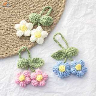 Móc khoá hoa 5 cánh bằng len handmade