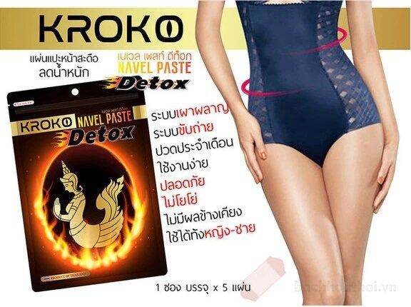 5 miếng dán tan mỡ kroko detox thái lan navel paste