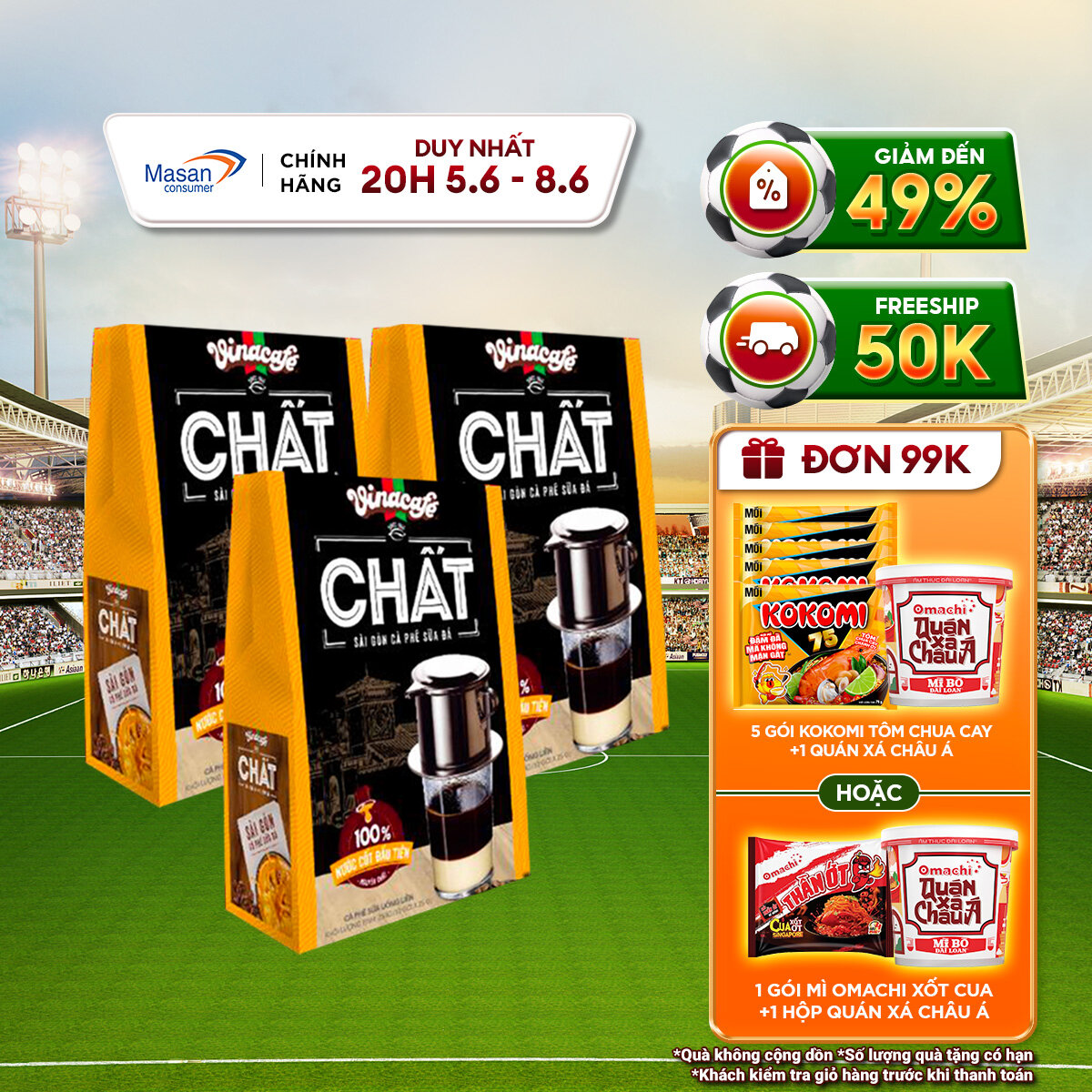 Combo 3 Cà Phê Vinacafé Chất Sài Gòn Cà Phê Sữa Đá - Hộp 10 Gói x 29g