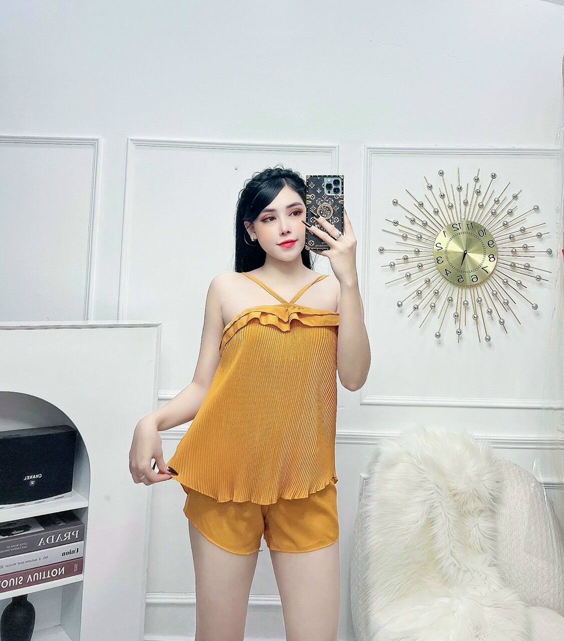 [Sale Free Ship] Đồ Bộ Nữ Mặc Nhà Lụa Hàn Gợi Cảm  - M49
