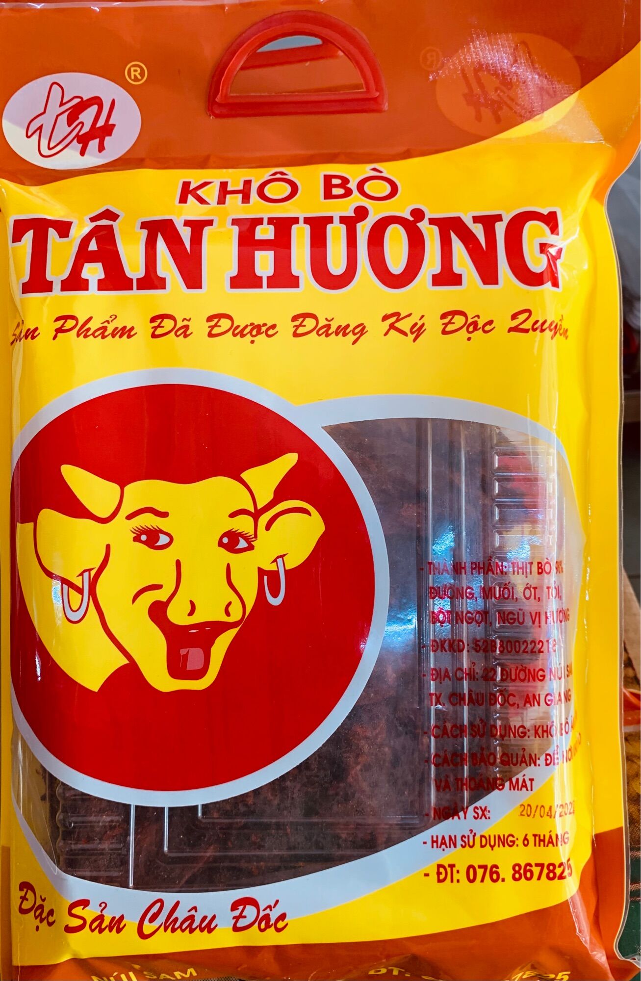 Khô bò tân hương châu đốc 1 bịch 500gr
