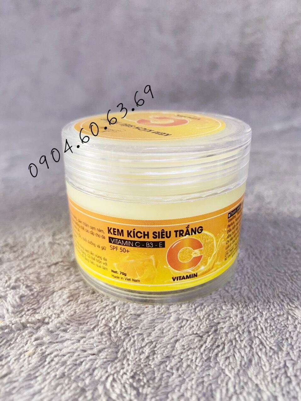 Kem kích trắng vitamin c kem kích siêu trắng 70g