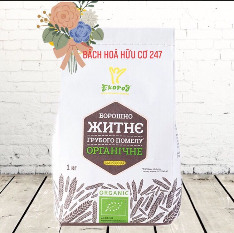 [ Bao Bì Mới Chống Mọt]  Bột mì lúa mạch đen hữu cơ ECorod 1kg - Date 7/2023