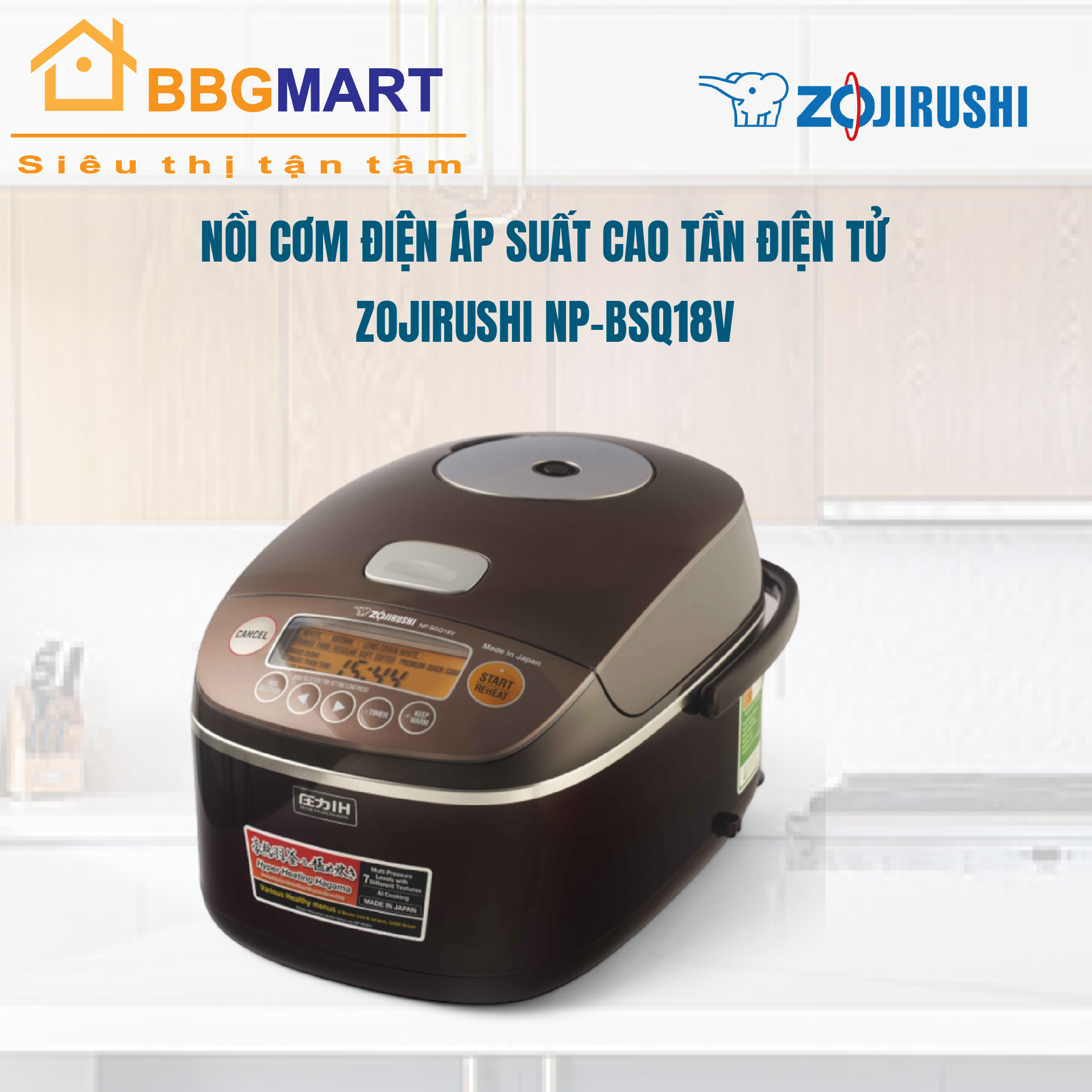 NỒI CƠM ĐIỆN CAO TẦN ZOJIRUSHI NP-BSQ18V DUNG TÍCH 1.8 LÍT