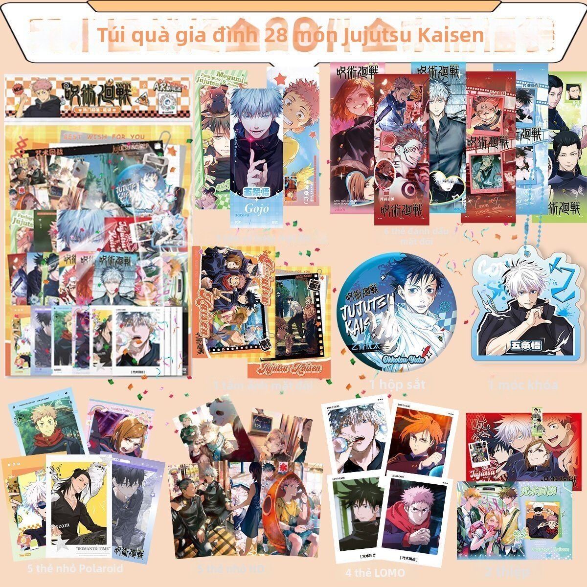 Bộ Phụ Kiện Anime Thẻ Ảnh Nhanh Thẻ Lomo Vé Laser Bookmark Bưu Thiếp
