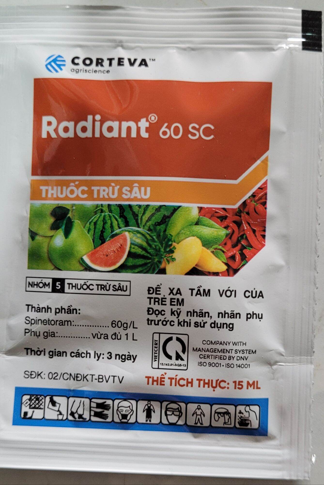 Sản phẩm trừ sâu sinh học radiant 60sc phòng trừ bọ trĩ gói 15ml