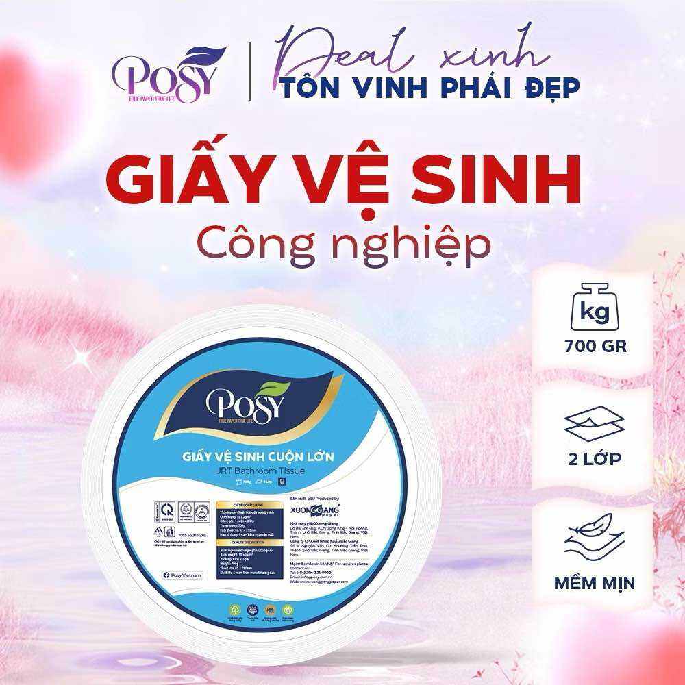 Giấy vệ sinh công nghiệp POSY cuộn lớn 700g