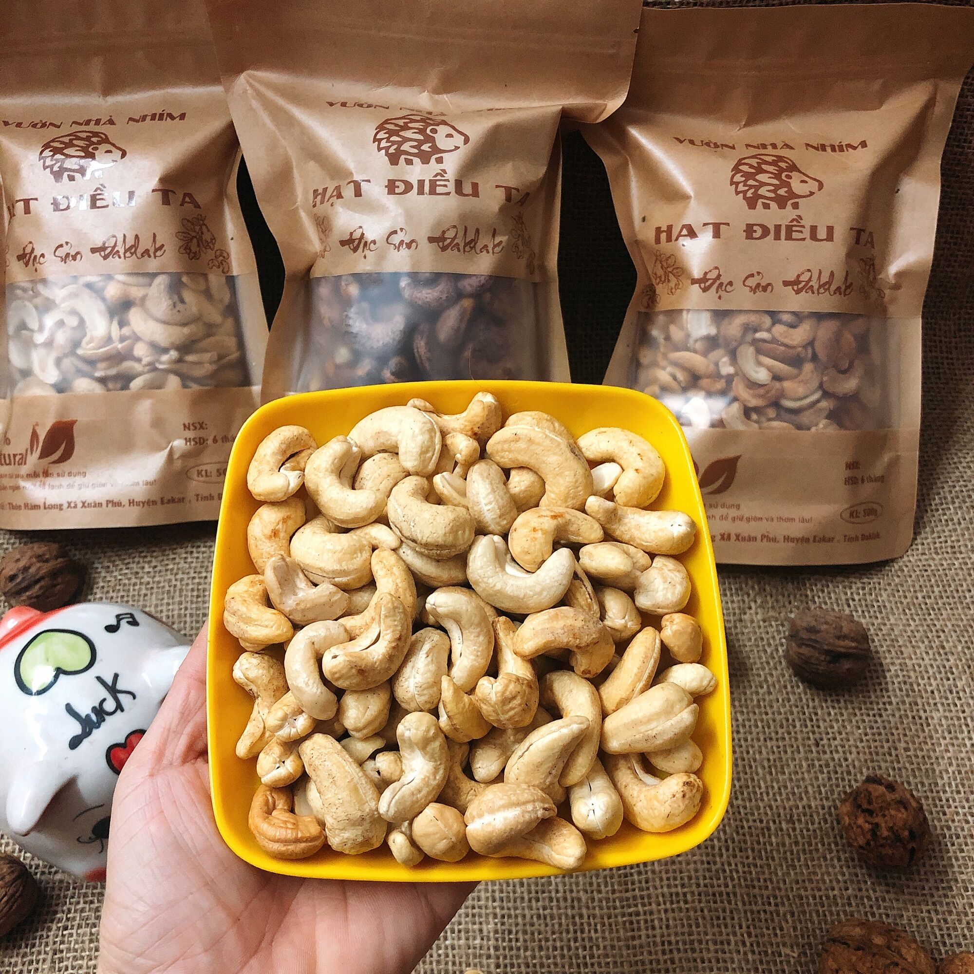 Hạt điều nguyên hạt sạch vỏ rang nguyên vị size A cồ