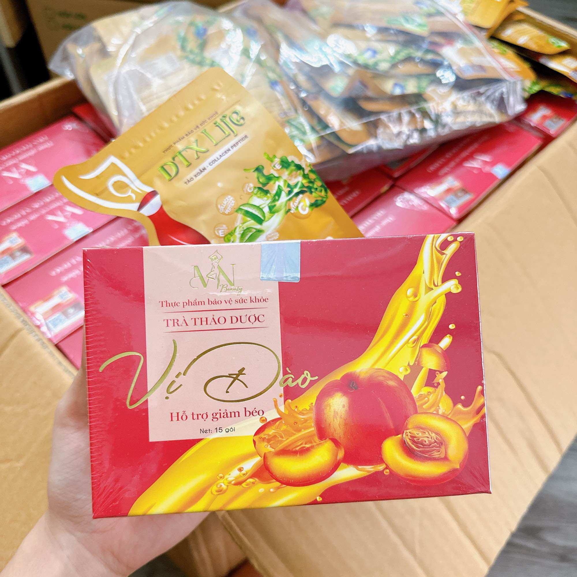 Trà giảm cân vị đào Đông Anh