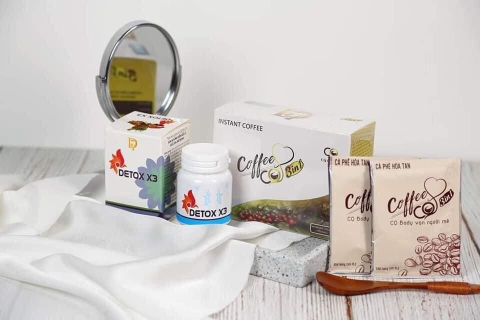 [HCM]Combo  CAFE GIẢM CÂN CQ SLIM COFFEE THAILAND VÀ DETOX X3