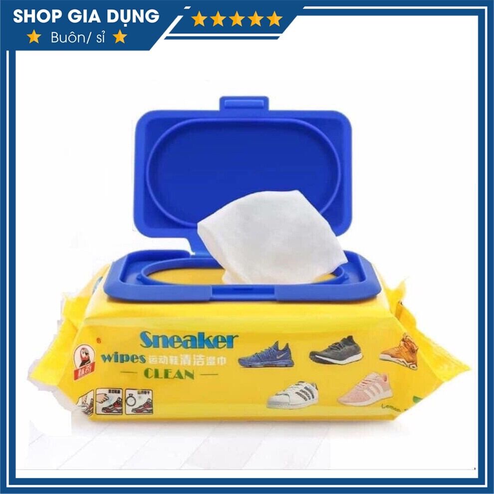 Hộp 30 khăn ướt lau giày sneaker siêu sạch - khăn lau giày túi xách đa năng